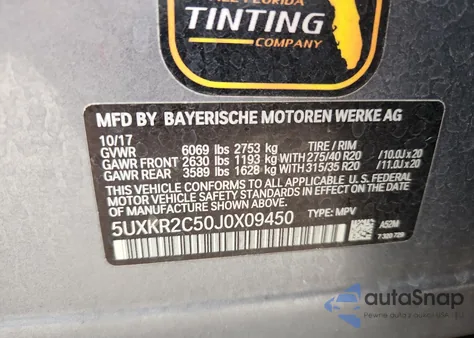 2018 BMW X5 Sdrive35I from USA, damaged, VIN 5UXKR2C50J0X09450